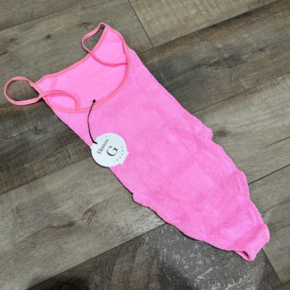 NWT Hunza G Pamela hot pink one piece swimsuit - Picture 4 of 5
